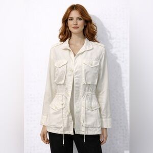Eleventh Floor Linen White Utility Jacket Size 6